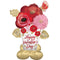 AIRLOONZ HAPPY VALENTINE'S DAY SATIN PAINTED FLOWERS P70
